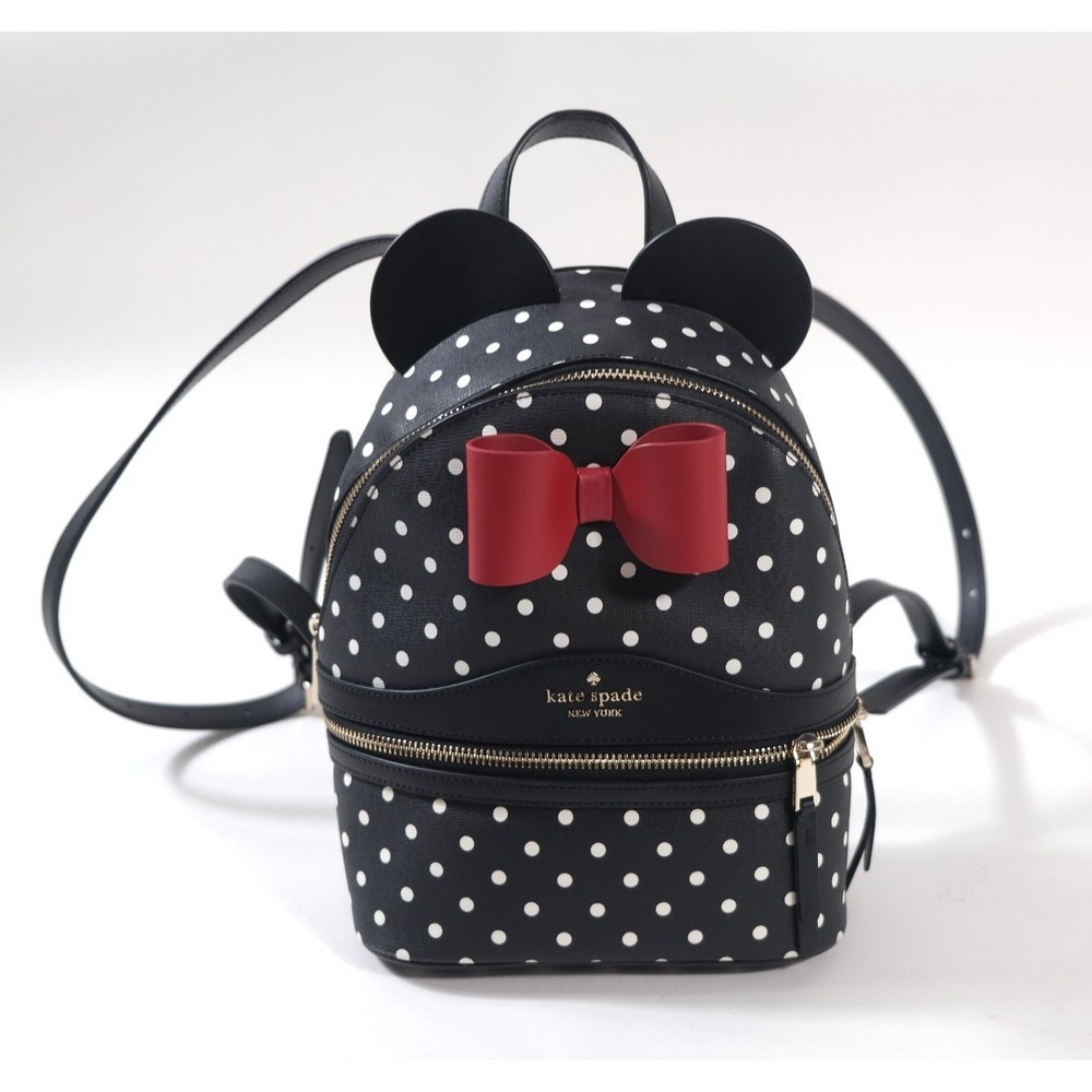 Kate Spade Backpack  Small Black Minnie Mouse Polka Dot Bow Disney